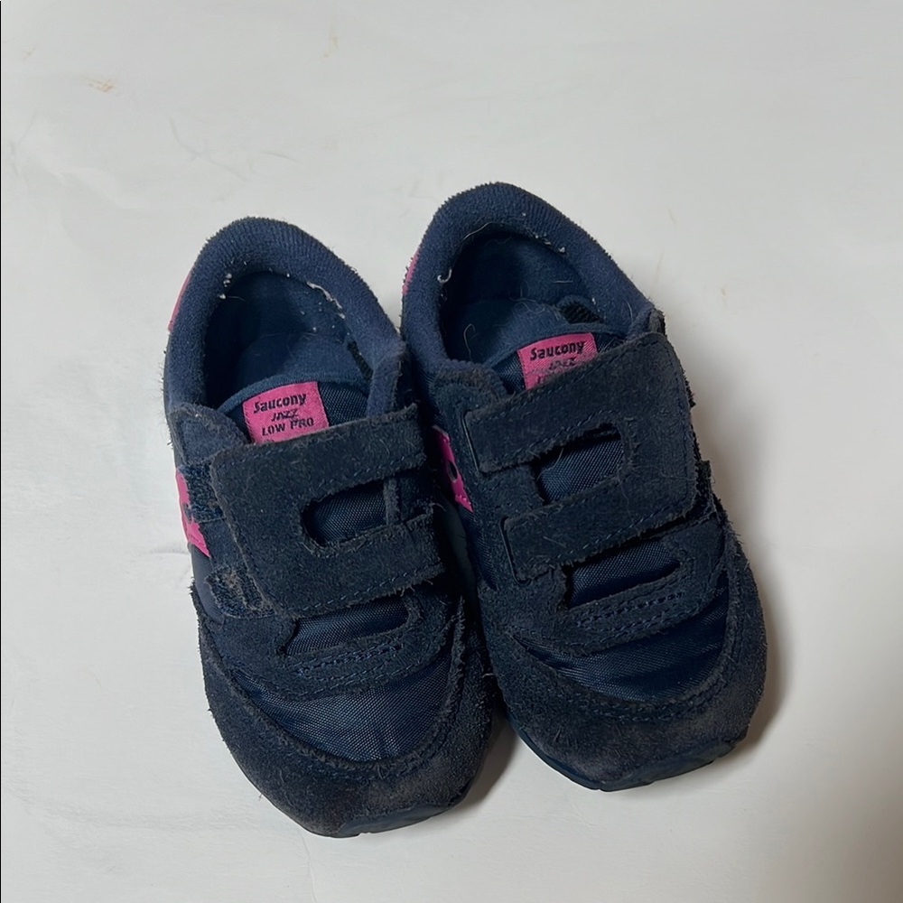 Saucony Baby Girls Jazz Loop Sneakers Navy/Pink Size 6M